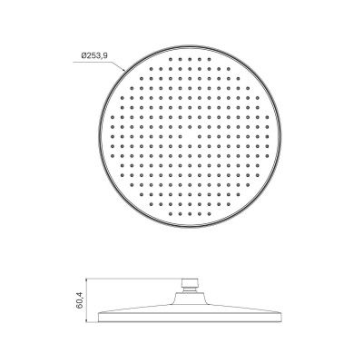 Душевая насадка верхняя круглая, черная матовая, Esper, IDDIS, ESP25BRi64
