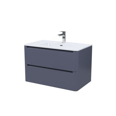 	Тумба с умывальником, подвесная, 80 см, темно-серый, Edifice, IDDIS, EDI80D0i95K