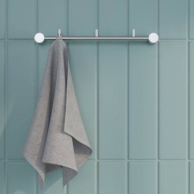 Планка на 3 крючка, нержавеющая сталь, Petite, хром матовый, IDDIS, PETSSS3i41