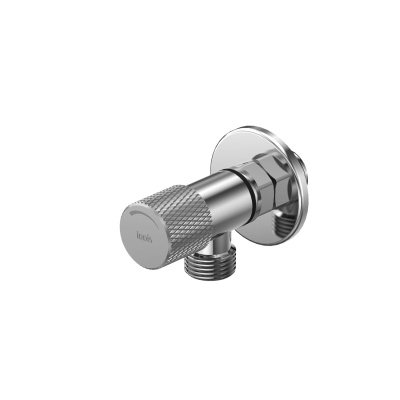 Кран угловой, с отражателем, 1/2; 1/2, кран-букса, латунь, хром, IDDIS, 910B0A6C2SBZ
