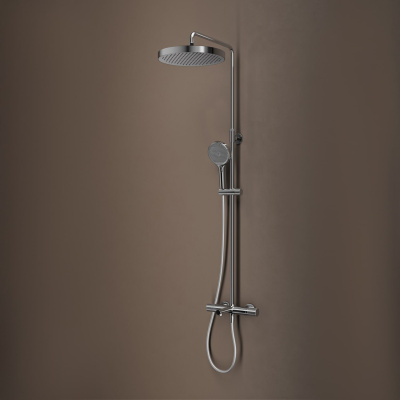 Душевая система с тропическим душем, изливом и термостатом, глянцевый хром, Duna, IDDIS, DUNSBSTi06