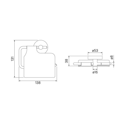 Держатель для туалетной бумаги с крышкой, сплав металлов, Sena, IDDIS, SENSSC0i43