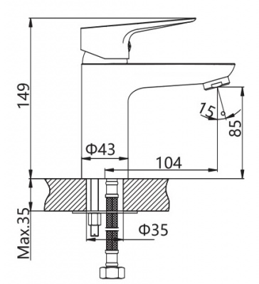 Смеситель для умывальника, Alba, CETUS, CSA1428128C