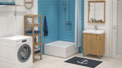 Поддон стальной душевой с каркасом и экраном Antika 900*900*150 мм