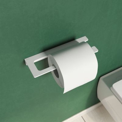 Держатель для туалетной бумаги без крышки, сплав металлов, Slide, белый матовый, IDDIS.
