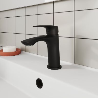 Смеситель для умывальника, черный матовый, Rora, Milardo, RORBL00M01