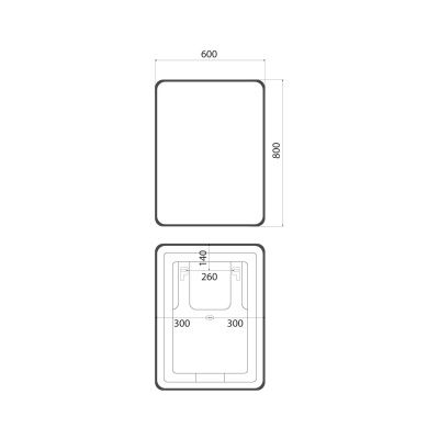 Зеркало с подсветкой, 60 см, Cloud X, IDDIS, CLX6000i98