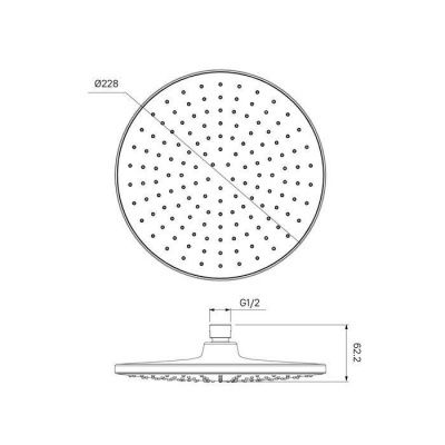 Душевая насадка верхняя круглая, черная, Optima Home, IDDIS, OPH22BRi64