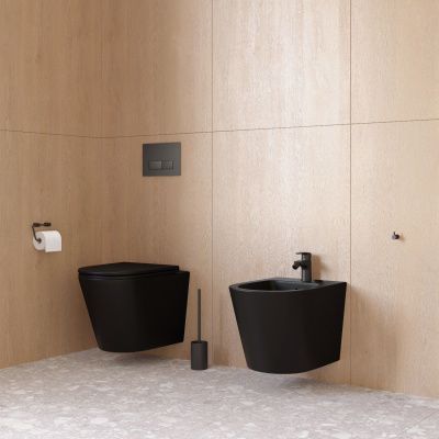 Подвесное биде чёрное матовое, Calipso, IDDIS, CALRB02i82