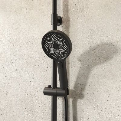 Смеситель для ванны с верхним душем, черный матовый, SpaHome IDDIS, SPABLBTi06