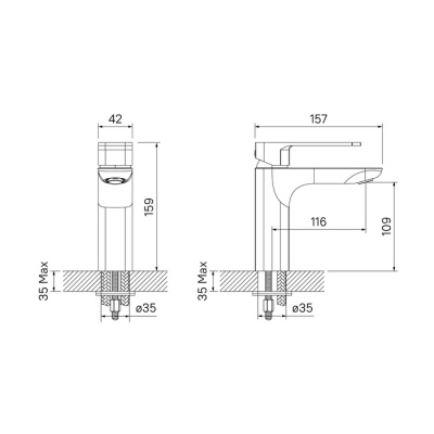 Смеситель для умывальника, хром, Slide, IDDIS, SLISB00i01