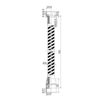 Шланг для душа, черный матовый, силиконовый, 1,5м, Optima Home, IDDIS, OPH15BLi19