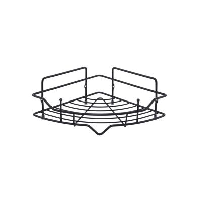 Полка одноярусная угловая, проволока стальная, чёрный матовый, Grid, Milardo, GRICC1BM44