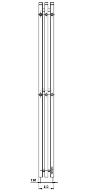 Полотенцесушитель Inaro Р120*6*12 профильный, хром, арт.INR-PR-120*6