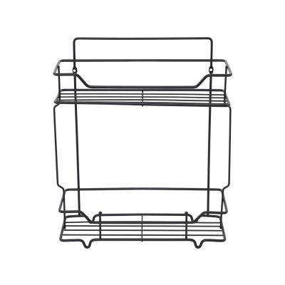 Полка двухъярусная прямая, проволока стальная, чёрный матовый, Grid, Milardo, GRICS2BM44