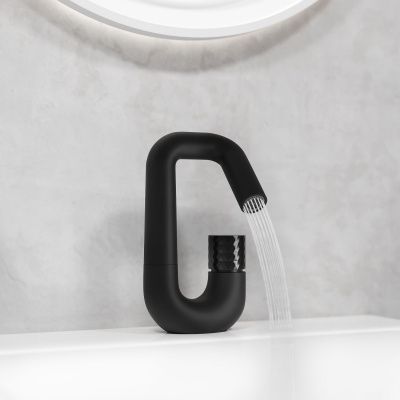 Смеситель для умывальника с управлением Push Control, черный матовый, Twist, IDDIS, TWIBLBTi01