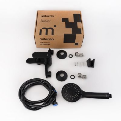 Смеситель для ванны, черный матовый, Rora, Milardo, RORBL00M02