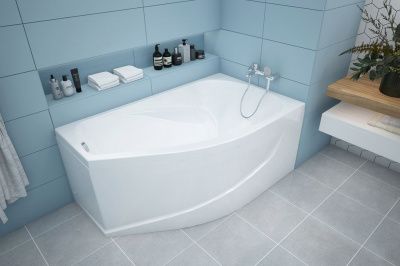 Ванна асимметричная  с каркасом и экраном МЕТАКАМ Venta 150*90 (правая)