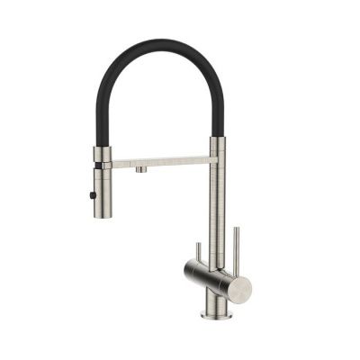 Смеситель для кухни с фильтром и гибким изливом, сатин, Ace, IDDIS, ACEBNFFi05