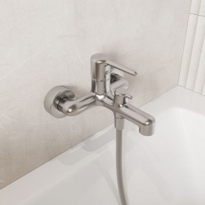 Cмеситель для ванны, хром матовый, Aiger, IDDIS, AIGBC00i02WA