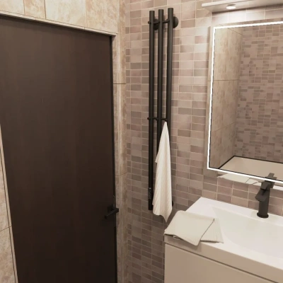 Полотенцесушитель Inaro Р120*6*012, черный (СНШ, 2 секции по 3 вставки, 6 крючков), арт. INR-120*6Ч