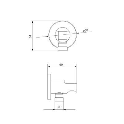 Выход для шланга с держателем для лейки, черный, IDDIS, 003BL01i62
