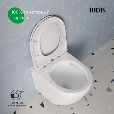 Унитаз подвесной безободковый, Blanco Q, IDDIS, BLQNDSEI25 с системой смыва "торнадо"