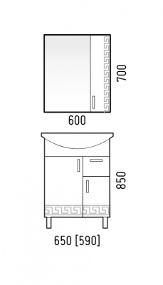 Тумба ОЛИМП 65, K407345, CETUS