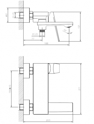Смеситель для ванны, Structura, CETUS, CSS6233533C