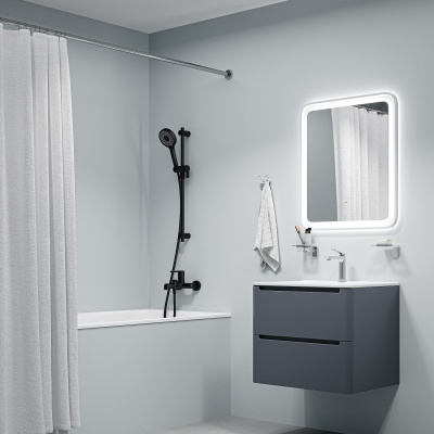 Лейка для душа, черная матовая, Optima Home, IDDIS, OPH3FB0i18