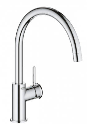 Смеситель для кухонной мойки GROHE BauClassic с высоким C-образным изливом, хром (31234001)