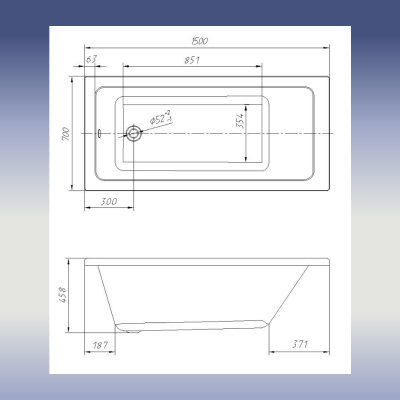 Ванна акриловая NAVARO VENTO Italy  150x70