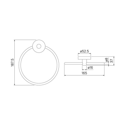 Полотенцедержатель, кольцо, сплав металлов, Sena, IDDIS, SENSSO0i51