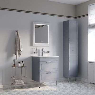 Тумба с умывальником, напольная, 60 см, светло-серый, Oxford, IDDIS, OXF60L0i95K