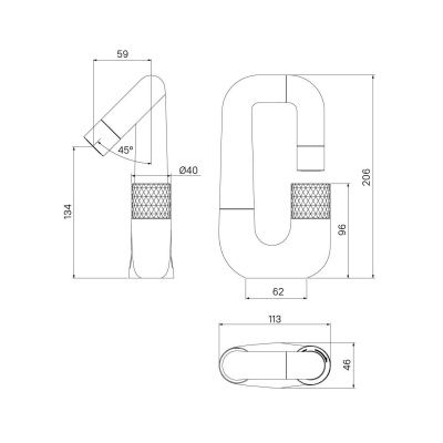 Смеситель для умывальника с управлением Push Control, черный матовый, Twist, IDDIS, TWIBLBTi01