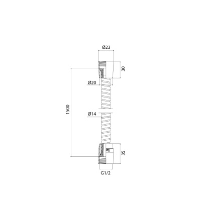 Шланг для душа IDDIS,нерж.сталь, 1.5м A5021115