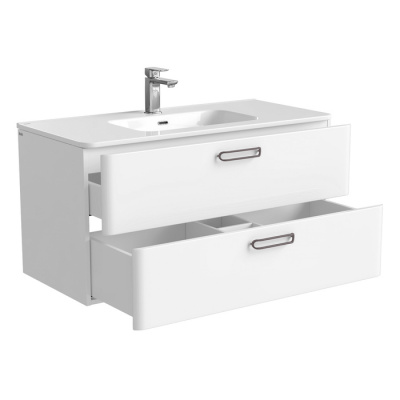 Тумба с умывальником, подвесная, 100 см, белая, Brick, IDDIS, BRI10W1i95K