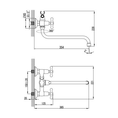Смеситель для ванны с длинным изливом, Jeals, IDDIS, JE2SBL0i10