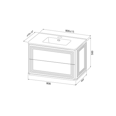 Тумба с умывальником, подвесная, 80 см, белый, Oxford Neo, IDDIS, OXN80W0i95K