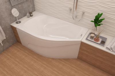 Ванна асимметричная  с каркасом и экраном МЕТАКАМ Venta 150*90 (левая)