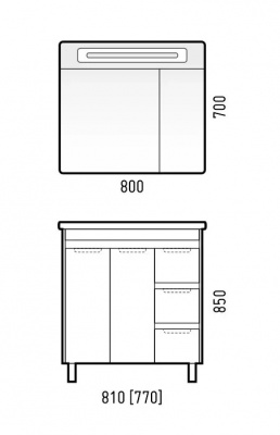 Тумба ОСТИН 80 Z3" пайн/белый, Cetus