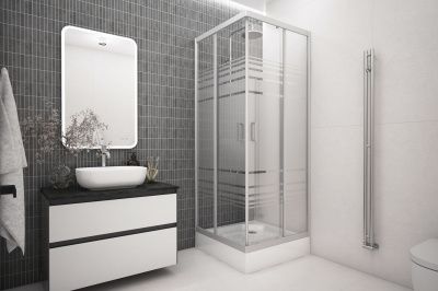 Душевая кабина Классик КВАДРАТ  900*900 Grey N стекло текстурированное, UNIN900GRT