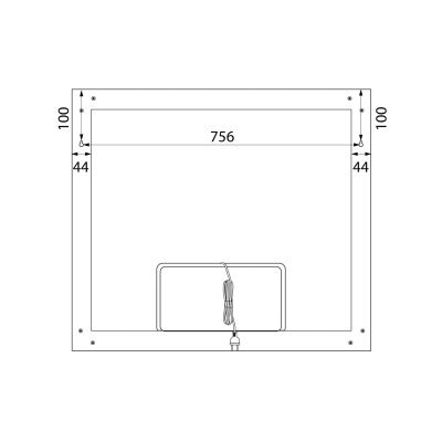 Зеркало с подсветкой, 80 см, Slide, IDDIS, SLI8000i98