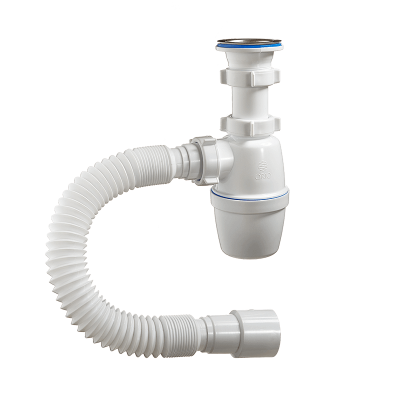 Сифон бутылочный для мойки "ОРИО" 1 1/2 х 40 с гибкой трубой 40-40/50, А-4001