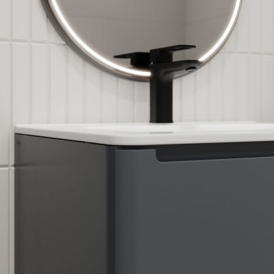 Тумба с умывальником, подвесная, 60 см, темно-серый, Edifice, IDDIS, EDI60D0i95K