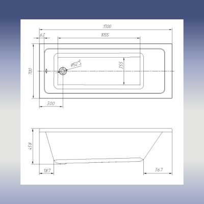 Ванна акриловая NAVARO VENTO Italy 170x70