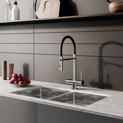 Смеситель для кухни с фильтром и гибким изливом, хром, Ace, IDDIS, ACESBFFi05