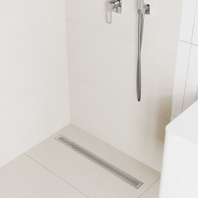 Лоток душевой, сифон 360, комбинированный затвор, перфорированная решетка, 800мм, хром, IDDIS, 975B8SB20DZ