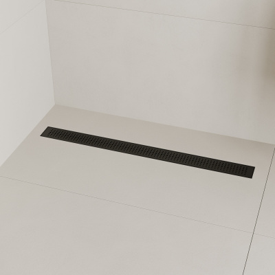 Лоток душевой, сифон 360, комбинированный затвор, перфорированная решетка, 800мм, черный, IDDIS, 975B8BL20DZ