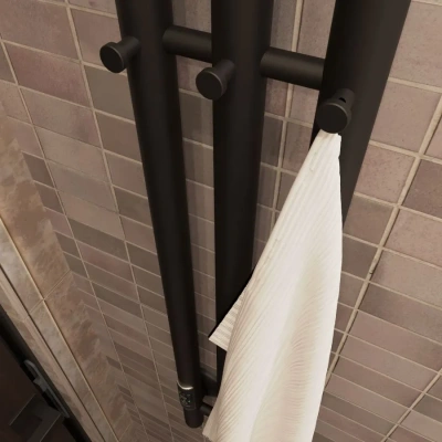 Полотенцесушитель Inaro Р120*6*012, черный (СНШ, 2 секции по 3 вставки, 6 крючков), арт. INR-120*6Ч